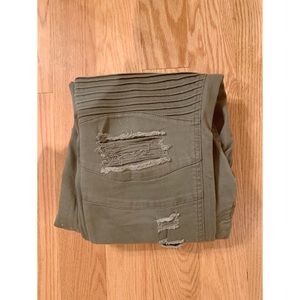 H&M Green ripped jeans